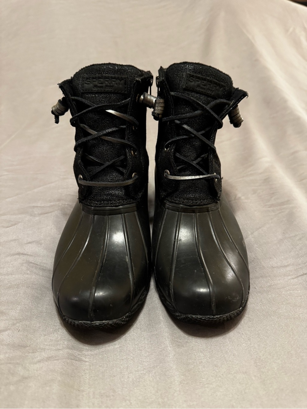 Sperry Black Duck Boots Ankle Booties - Picture 2 of 7